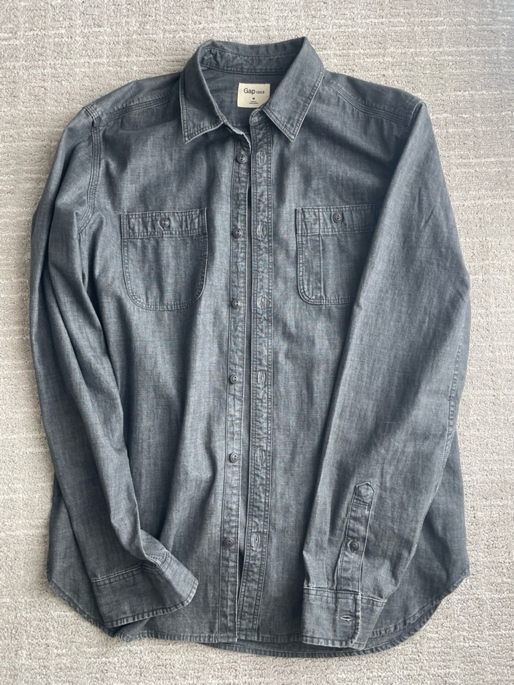 GAP 1969 Icon Worker Shirt - Washed Grey - M - NWOT